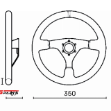 OMP WRC 350/67 nahast rooliratas – punane/must