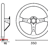 OMP Corsica OV Superleggero 350/95 Ovaalne Alcantara Rool