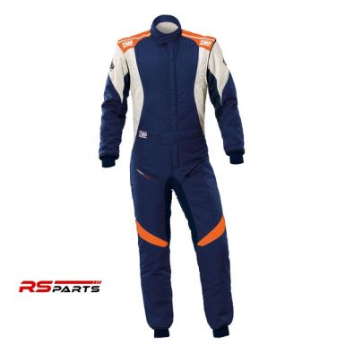 OMP First Evo My2025 võidusõidukombinesoon - tumesinine/fluoro oranž