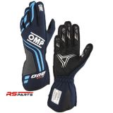 OMP One Evo-X võidusõidukindad FIA 8856-2018 – Tumesinine/tsüaan