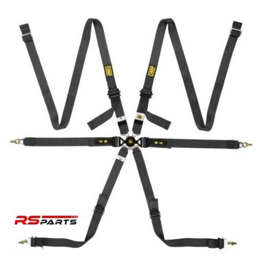 OMP One 2" 6-punkti tõmbavast koti turvarakmed FIA 8853-2016 - Must