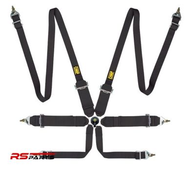 OMP First 3/2" 6-Punkti ülestõmmatav ohutusrakmed FIA 8853-2016 - Must