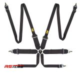 OMP First 3/2″ 6-Punkti ülestõmmatav ohutusrakmed FIA 8853-2016 – Must