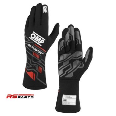 OMP Sport võidusõidukindad FIA 8856-2018 - Must/Punane